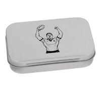 Azeeda 95mm 'Rugby Player Celebrating' Metal Hinged Tin/Storage Box (TT00321366)
