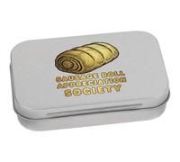 Azeeda 95mm 'Sausage Roll Appreciation Society' Metal Hinged Tin/Storage Box (TT00342409)