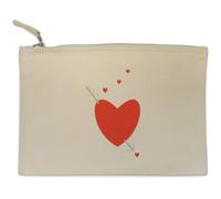Azeeda 'A Captured Love Heart ' Canvas Zip Clutch Bag (CL00055316)