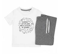 Azeeda 'A Whole Lot of Love and A Bit of Science' Kids Pyjama Set - Grey, 11-13 Years (KP00388455)