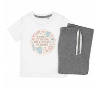 Azeeda 'A Whole Lot of Love and A Bit of Science' Kids Pyjama Set - Grey, 11-13 Years (KP00388465)