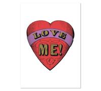 Azeeda A0+ 'Red Heart With 'Love Me!' Text' Wall Poster/Print (PP00338705)