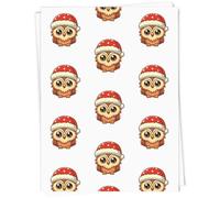 Azeeda A1 'Baby Owl Wearing Santa Hat' Gift Wrap/Wrapping Paper Sheet (GI00122909)