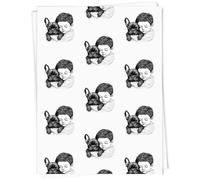 Azeeda A1 'Boy with French Bulldog' Gift Wrap/Wrapping Paper Sheet (GI00115063)