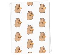 Azeeda A1 'Capybara with Bread' Gift Wrap/Wrapping Paper Sheet (GI00135377)