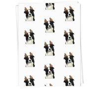 Azeeda A1 'Christmas Border Collie' Gift Wrap/Wrapping Paper Sheet (GI00091147)
