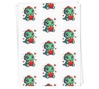 Azeeda A1 'Cute Baby Dragon With Love Heart' Gift Wrap/Wrapping Paper Sheet (GI00134189)