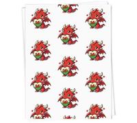 Azeeda A1 'Cute Baby Welsh Dragon' Gift Wrap/Wrapping Paper Sheet (GI00114893)