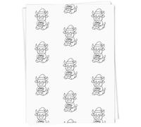 Azeeda A1 'Festive Highland Cow' Gift Wrap/Wrapping Paper Sheet (GI00114319)