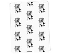 Azeeda A1 'French Bulldog Sitting with Headphones' Gift Wrap/Wrapping Paper Sheet (GI00110833)