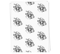 Azeeda A1 'French Bulldog Wearing Santa Hat' Gift Wrap/Wrapping Paper Sheet (GI00113023)