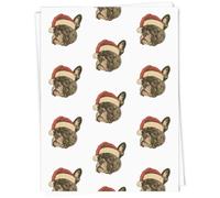 Azeeda A1 'French Bulldog Wearing Santa Hat' Gift Wrap/Wrapping Paper Sheet (GI00113025)