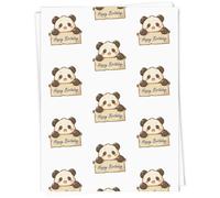 Azeeda A1 'Happy Birthday Cute Panda' Gift Wrap/Wrapping Paper Sheet (GI00133580)