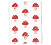 Azeeda A1 'Happy Heart Mushroom' Gift Wrap/Wrapping Paper Sheet (GI00138860)