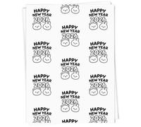 Azeeda A1 'Happy New Year 2026 Cute Bunny and Bear' Gift Wrap/Wrapping Paper Sheet (GI00123365)
