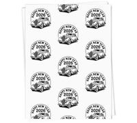 Azeeda A1 'Happy New Year 2026 Vintage Car' Gift Wrap/Wrapping Paper Sheet (GI00123344)