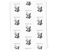 Azeeda A1 'Happy New Year Scottish Terrier ' Gift Wrap/Wrapping Paper Sheet (GI00124970)