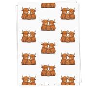 Azeeda A1 'Highland Cow Family' Gift Wrap/Wrapping Paper Sheet (GI00112071)