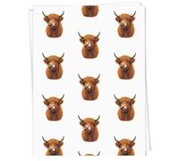 Azeeda A1 'Highland Cow With Its Tongue Out' Gift Wrap/Wrapping Paper Sheet (GI00114129)