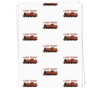 Azeeda A1 'I Love Trains' Gift Wrap/Wrapping Paper Sheet (GI00113715)