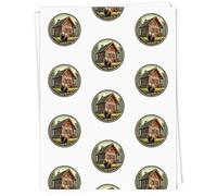 Azeeda A1 'Log Cabin With Bear' Gift Wrap/Wrapping Paper Sheet (GI00131933)