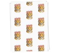 Azeeda A1 'Majestic Tiger with Pink Bows' Gift Wrap/Wrapping Paper Sheet (GI00136649)