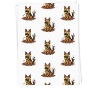 Azeeda A1 'Muddy German Shepherd' Gift Wrap/Wrapping Paper Sheet (GI00138521)