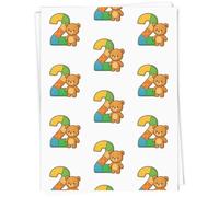 Azeeda A1 'Number 2 Birthday Bear' Gift Wrap/Wrapping Paper Sheet (GI00122540)