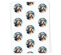 Azeeda A1 'Old English Sheepdog Wearing Hat' Gift Wrap/Wrapping Paper Sheet (GI00112705)