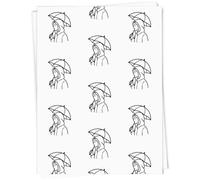 Azeeda A1 'Rainy Day Woman with Umbrella' Gift Wrap/Wrapping Paper Sheet (GI00113989)