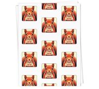 Azeeda A1 'Red Squirrel Holding Cake' Gift Wrap/Wrapping Paper Sheet (GI00126020)