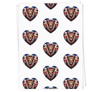 Azeeda A1 'Union Jack Heart With Lion' Gift Wrap/Wrapping Paper Sheet (GI00114597)