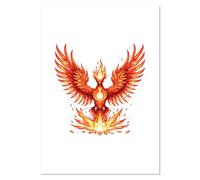 Azeeda A2 'Phoenix Rising from Flames' Wall Poster/Print (PP00352546)