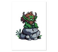 Azeeda A2 'Troll on Rock' Wall Poster/Print (PP00362809)