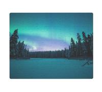 Azeeda A3 'Aurora Borealis over Frozen Lake' 252 Piece Jigsaw Puzzle (JI00000533)