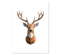 Azeeda A3 'Geometric Deer Head' Wall Poster/Print (PP00352145)