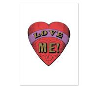 Azeeda A3 'Red Heart With 'Love Me!' Text' Wall Poster/Print (PP00338702)