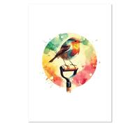 Azeeda A3 'Robin on a Garden Spade' Wall Poster/Print (PP00279220)