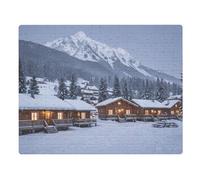 Azeeda A3 'Snowy Mountain Village' 252 Piece Jigsaw Puzzle (JI00000629)