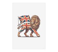 Azeeda A4 'Lion With Union Jack' Wall Poster/Print (PP00297530)