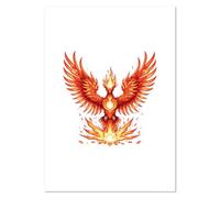 Azeeda A4 'Phoenix Rising from Flames' Wall Poster/Print (PP00352544)