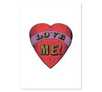 Azeeda A4 'Red Heart With 'Love Me!' Text' Wall Poster/Print (PP00338701)