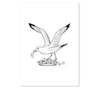 Azeeda A4 'Seagull Stealing Food' Wall Poster/Print (PP00352338)