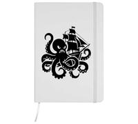 Azeeda A5 'Angry Octopus Attacking Ship' White Hardcover Ruled Notebook (NB00094711)