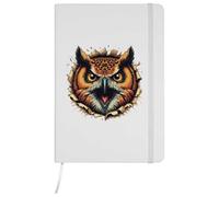Azeeda A5 'Angry Owl Breakout' White Hardcover Ruled Notebook (NB00087340)