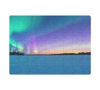 Azeeda A5 'Aurora Borealis over Frozen Lake' Magnetic Jigsaw Puzzle (JI00000548)