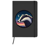 Azeeda A5 'Badger By Moonlight' Black Hardcover Ruled Notebook (NB00083537)