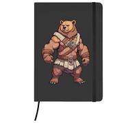 Azeeda A5 'Barbarian Bear' Black Hardcover Ruled Notebook (NB00093938)