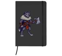 Azeeda A5 'Barbarian Wolf' Black Hardcover Ruled Notebook (NB00093942)