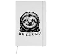 Azeeda A5 'Be Lucky Sloth' White Hardcover Ruled Notebook (NB00097991)